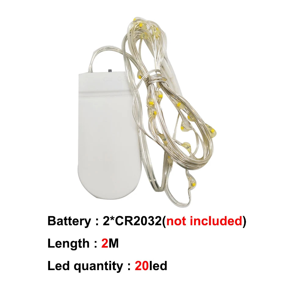 1m/2m/5m/10m Photo Clip USB LED String Fairy Lights Outdoor Battery