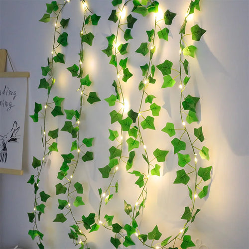2M Green Leaf String Lights Artificial Ivy Vine Fairy Light Wedding