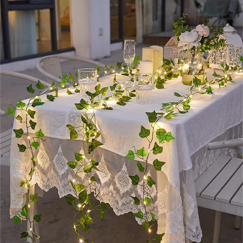 2M Green Leaf String Lights Artificial Ivy Vine Fairy Light Wedding